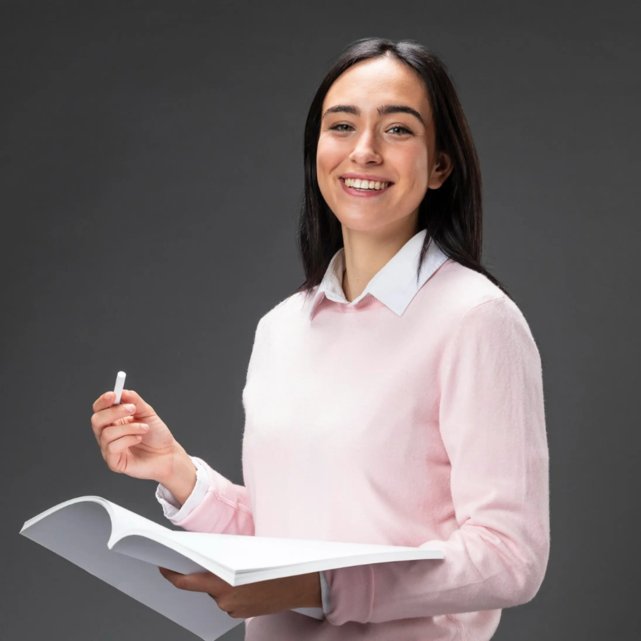 Teacher with paperwork